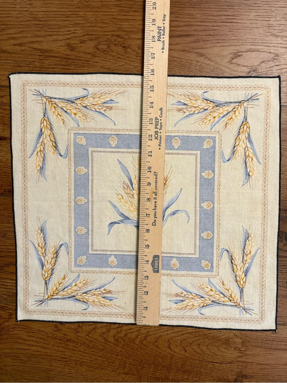 Vintage Wheat Sheaf Cotton Napkins Set of 6 French Country Farmhouse
